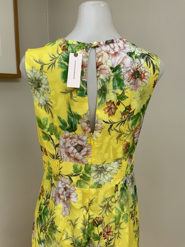 Designer Anthropologie Yellow Silk Floral Midi Dress UK12 EU40 RRP £190 BNWT 💛 - Picture 7 of 13