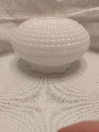 Vtg White Hobnail Milk Glass Globe  Lamp Part 3.5" H, 5.5" W