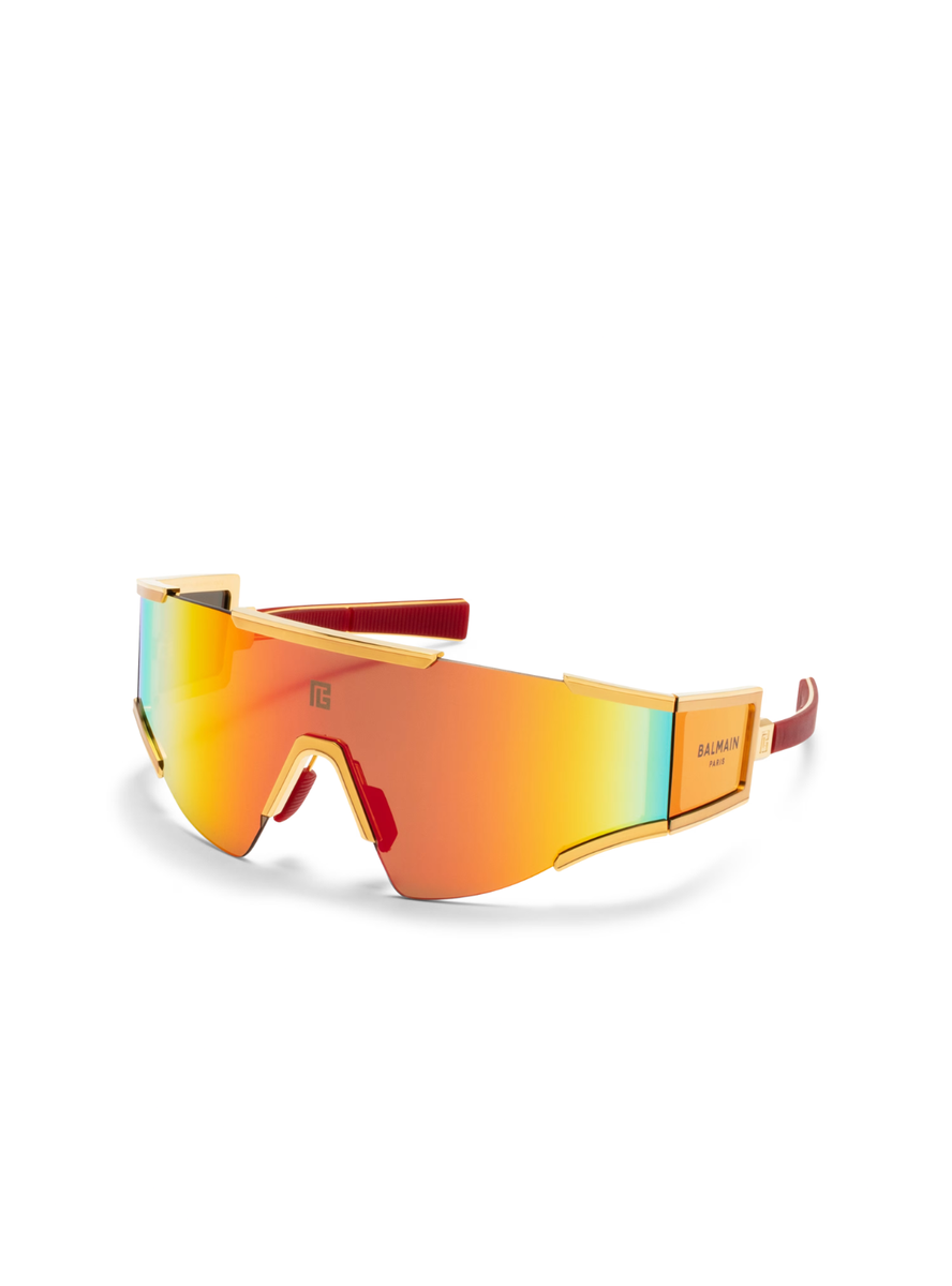 Balmain Fleche mask Sunglasses Logo Nylon Titanium Shield