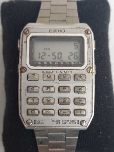 Vintage Seiko C515-5000 Calculator Memory Alarm Watch Working for parts |  eBay