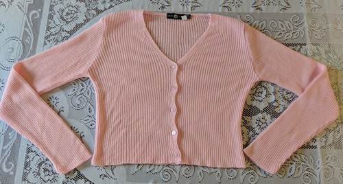 Pink Long Sleeve Cropped Cardigan Size 
