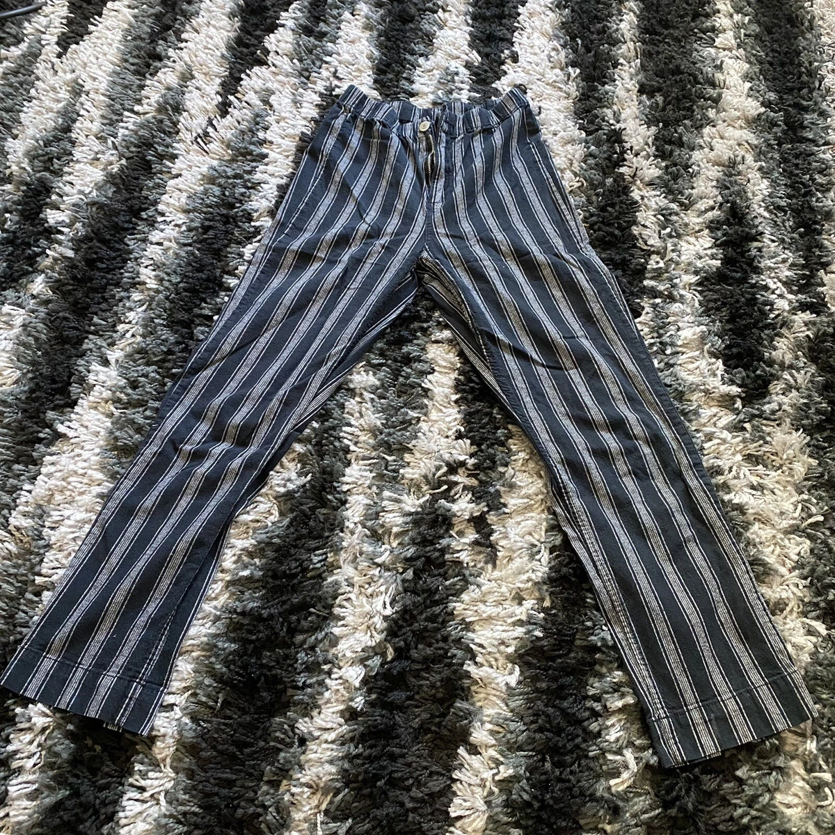 Brandy Melville Tilden Pants Gray Black Striped Women s