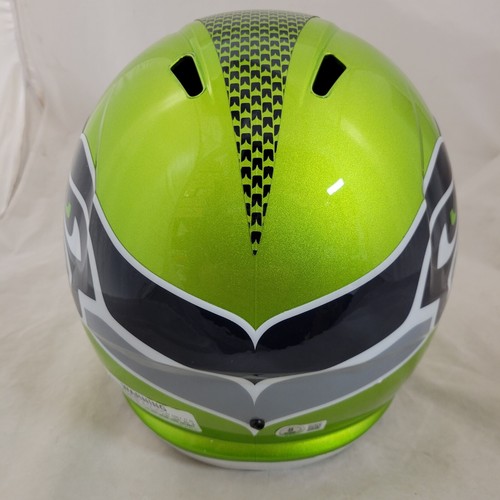 SHAUN ALEXANDER SIGNED SEATTLE SEAHAWKS FS FLASH SPEED REPLICA HELMET BECKETT QR - Picture 3 of 3
