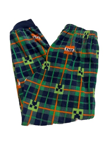 Minecraft Pajamas Boys Medium 8 Coat Style Warm Shirt Pant PJ Set FREE SHIPPING - Picture 3 of 4