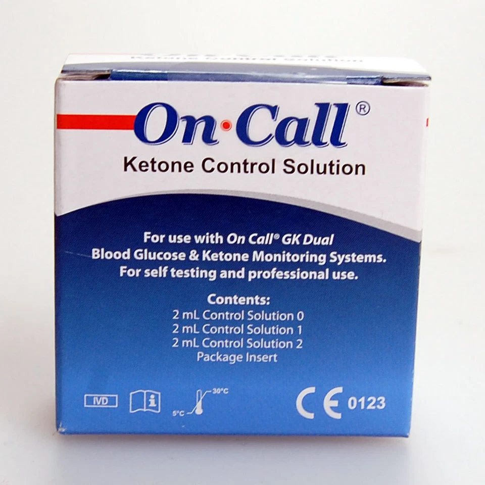 On Call Ketone Control Solution pack for the On Call GK meter ketone test strips