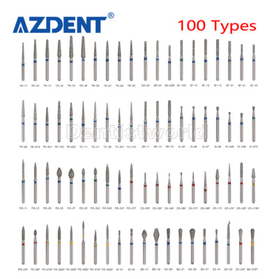 #ad #ad 100pcs AZDENT Dental Diamond Burs For High Speed Handpiece Friction Grip 1.6mm $17.33