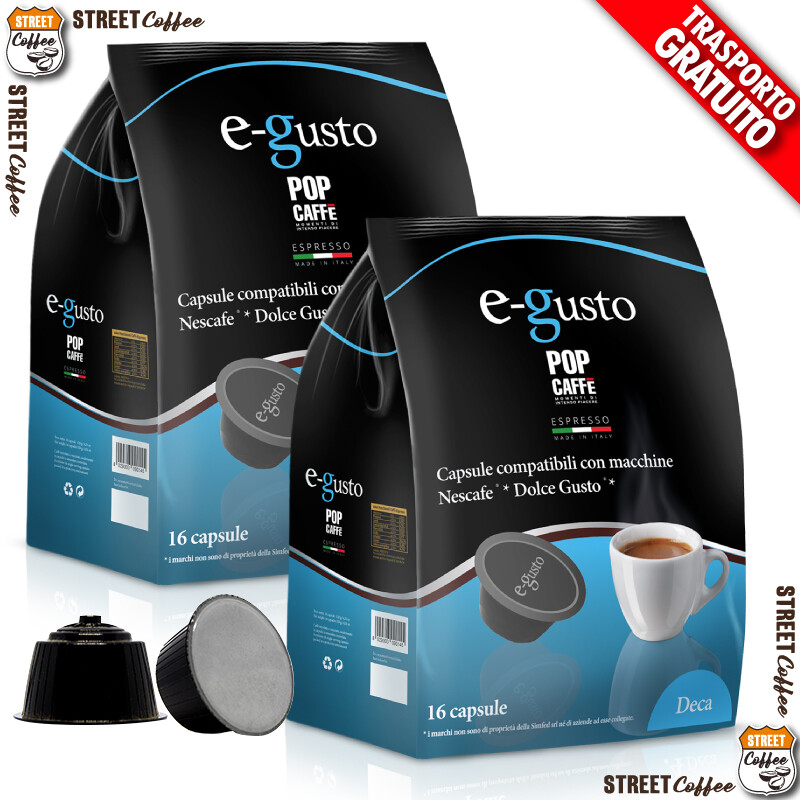 320 Capsule Cialde Caffè Pop E Gusto Decaffeinato Deca compatibili Dolce Gusto *