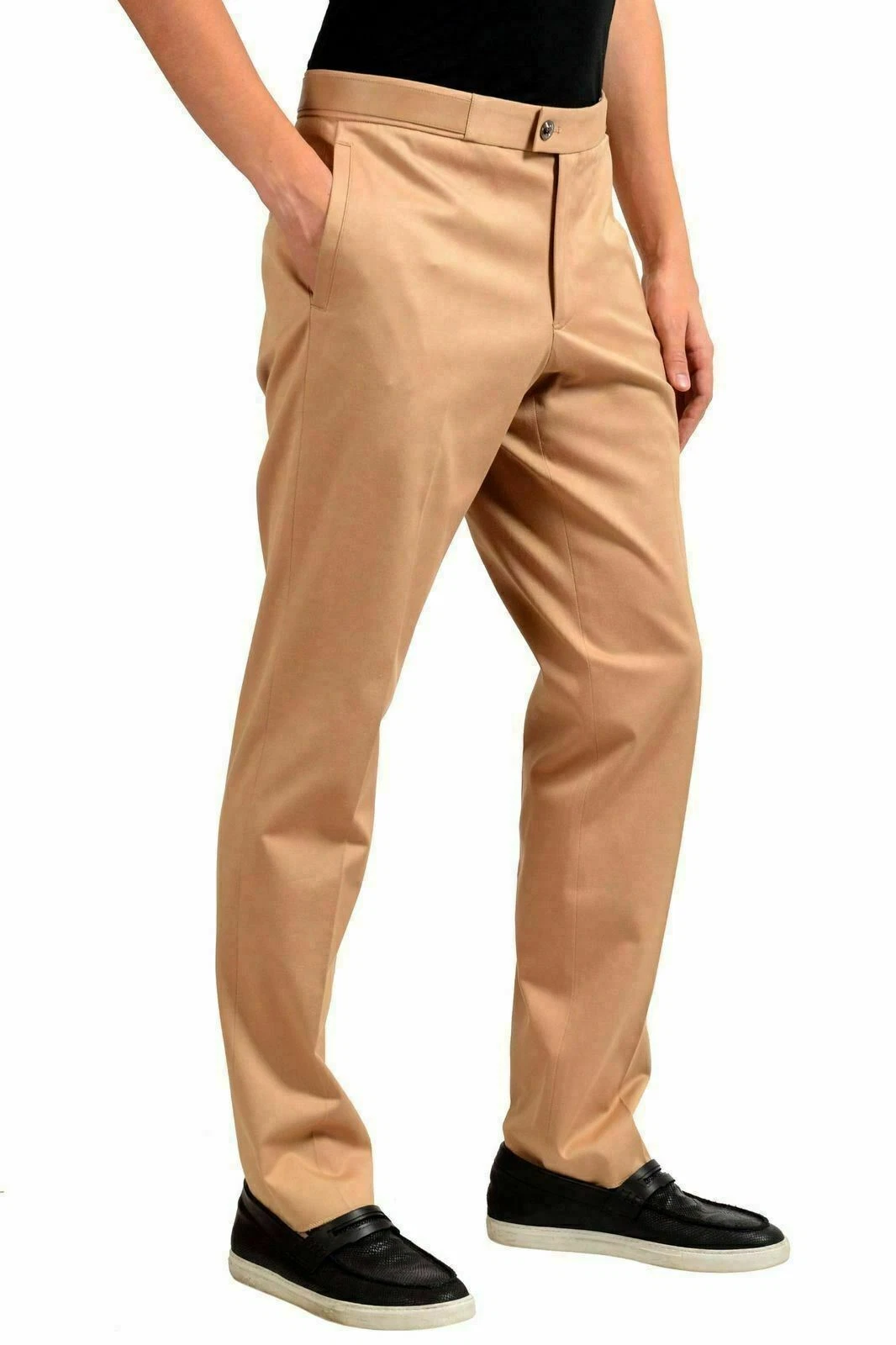 Versace Pantalone elegante uomo marrone chiaro piatto davanti US 36 IT 52