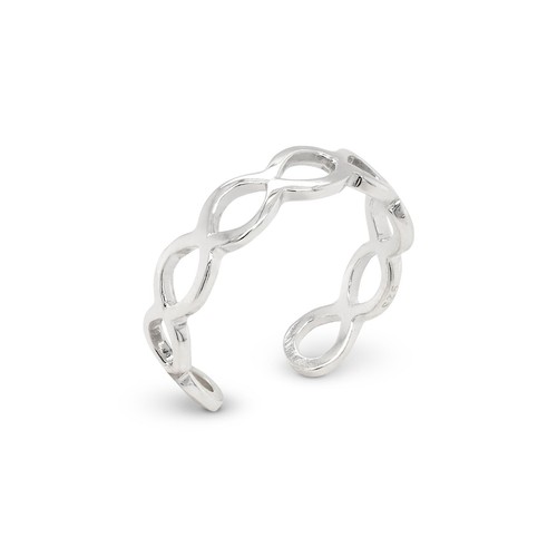 Infinity Continuous Loop Sterling Silver 925 Toe Ring - Bild 3 von 7