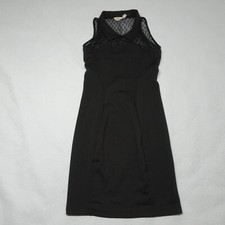 Black Size Small Sleeveless Collar Lace Panel Miss Love Dress