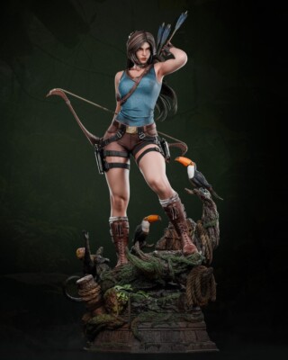 Lara Croft Tomb Raider 3D Printed 12K Figure Statue Resin Model Kit Unassembled