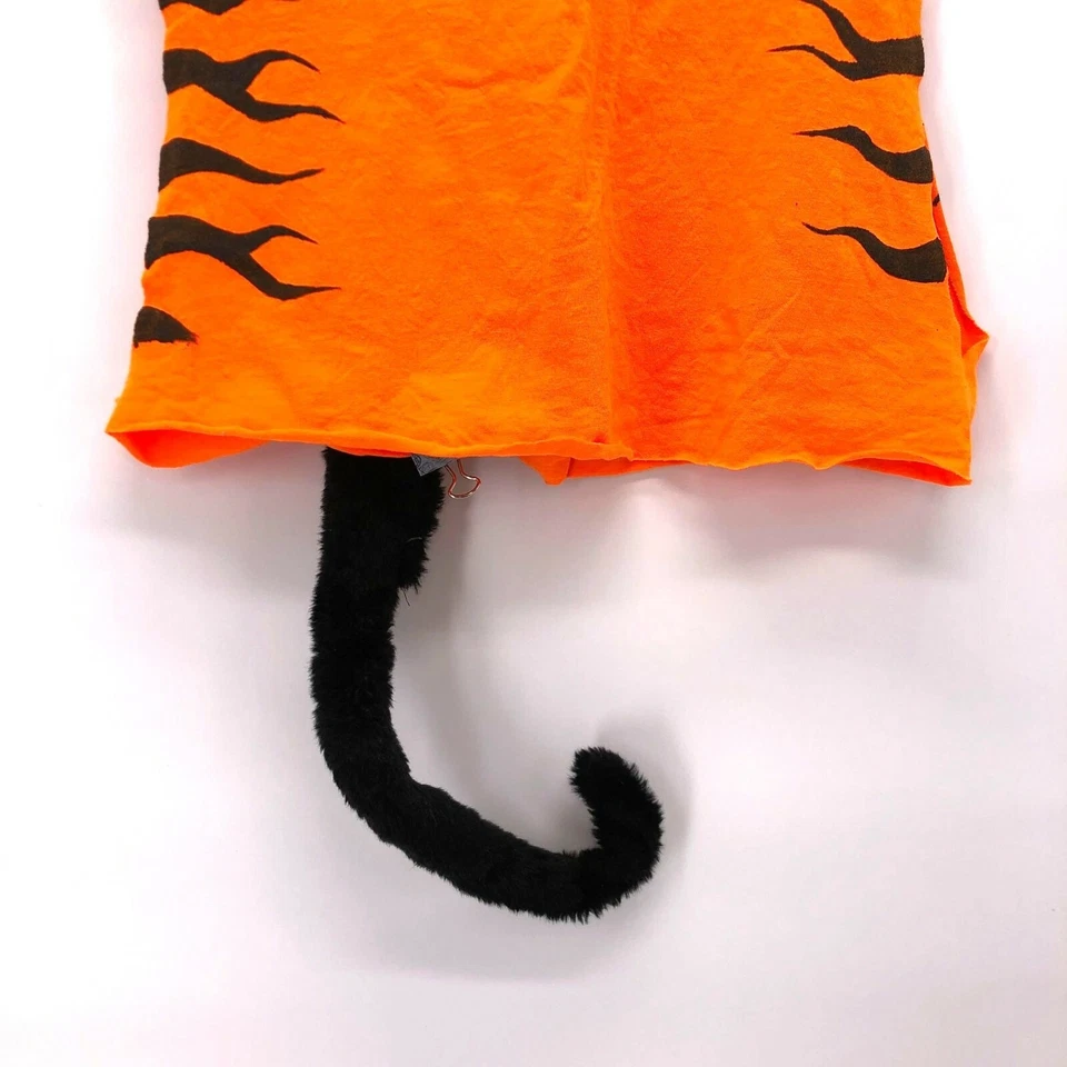 Disfraz de gato tigre de 4 piezas pintado y cortado a mano camiseta, cola, orejas y corbata Halloween Foto 4 de 4