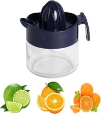 BH | Glass Fruit Juicer - 300ml Lemon Orange Citrus Squeezer Hand Press Manual