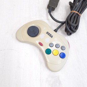 Sega Saturn console with 2 controllers & 3 games Japanese white system tested