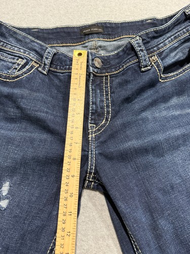 Silver Jeans Co. Jeans donna Suki dritto 34x32 blu punto spesso invecchiato - Foto 16 di 19