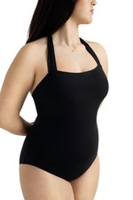 Halter Leotard, Black, Medium