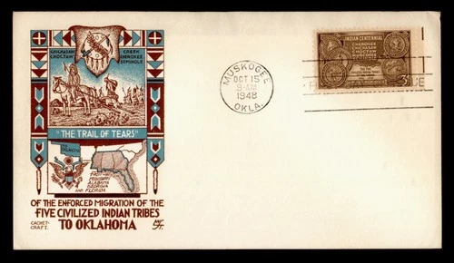 DR WHO 1948 FDC INDIAN TRIBE CENTENNIAL STAEHLE/CACHET CRAFT M75661