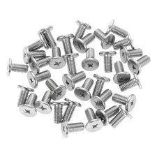 M8-1.25 x 16mm 50Pcs Metal Flat Round Head Screws Phillips Drive Machine Bolt