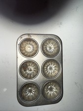 Vintage Childs Aluminum Tin Tart Muffin Pan Baking Toy Kitchen Toy Trinket Dish