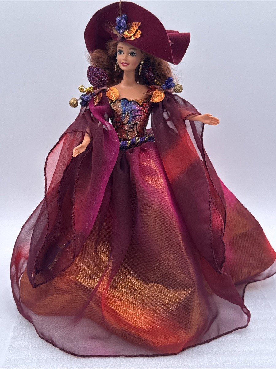 バービー限定AutumnGlory Barbieドレス1995年ヴィンテージ 1995 Mattel Autumn Glory Barbie Mattel No Box With Stand Beautiful