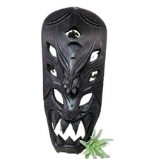 Vintage Hand Carved Wood Dragon Mask Philippines Wall Decor 10 Inch