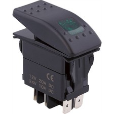 12V LED Rocker/Toggle Switch Green Color
