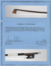 4/4 FRENCH violin bow by E.A.OUCHARD/Salchow cert.