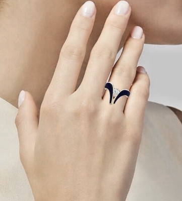 14K Lapis & Diamond Ring