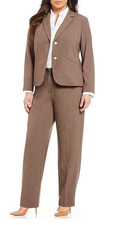 Classic CALVIN KLEIN Blazer Jacket 2 Gold Buttons Heather Taupe Women's Size 10