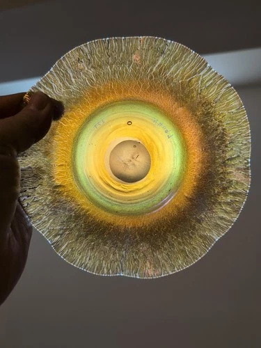 Signed L C T N4097   IRIDESCENT GOLD Onion Skin 7" UnderPlate Tiffany Circa 1900