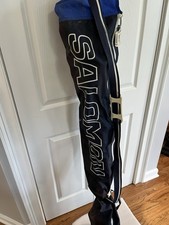 Vintage Salomon Canvas Ski Snowboard Blue / Black Zip Duffle Bag Case 76  LARGE