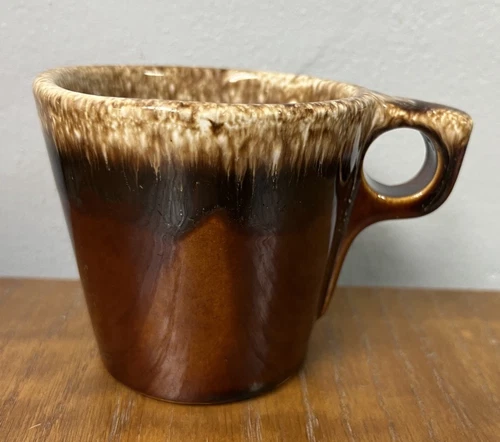 Vintage Brown Drip Glaze Coffee Mug by Hull USA Ovenproof