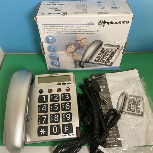 Amplicomms BigTel 48 Big Button Phone for Elderly Caller Display Loud Tested VGC - Zdjęcie 4 z 6