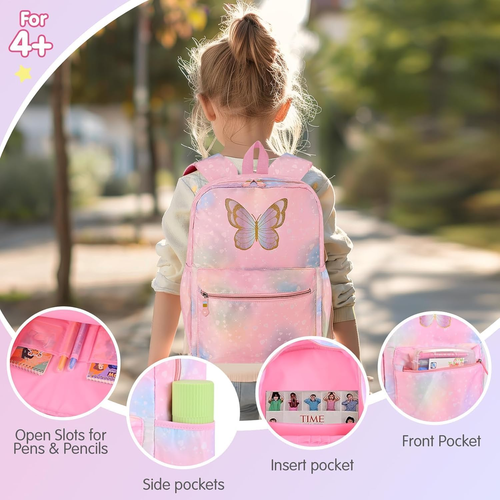 3 Pcs Kids Backpack Set with Lunch Box & Pencil Case, Lightweight Preschool Back - Picture 3 of 12