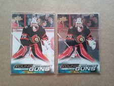 2022-23 UD Young Guns #481 Kevin Mandolese Base And Silver Foil Ottawa Senators