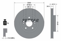 2X Textar Bremsscheibe 92118903 FüR Renault