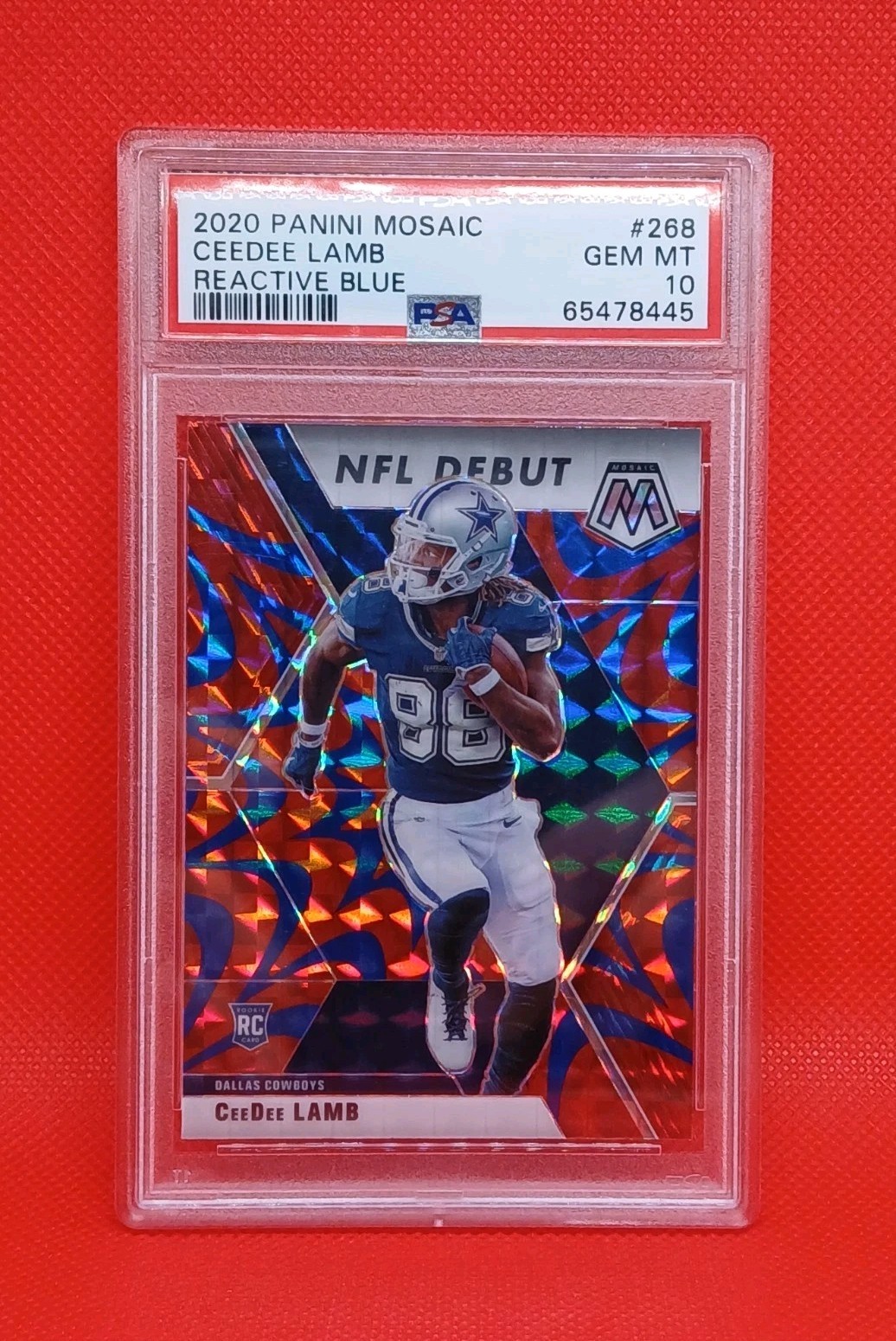 2020 Mosaic Ceedee Lamb REACTIVE BLUE #268 RC Psa 10