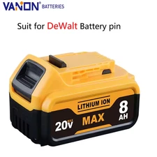 Vanon Battery for DEWALT Lithium Ion Battery 20V MAX 8.0Ah DCB205-2 Free Shiping