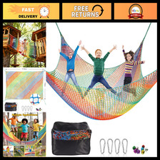 Kids Playground Climbing Cargo Net 6.5x9.8ft - Safety Rope Bridge for Tree House