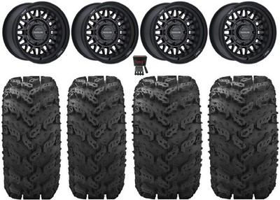 Raceline Omega 14''Wheels Black 26''Reptile Tires Can-Am Commander Maverick