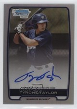 2012 Bowman Draft Chrome Picks Refractor Tyrone Taylor #BCA-TT Auto 2d9