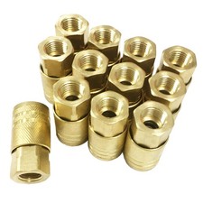 Air Hose Fittings 1/4" Female Brass Air Coupler Kit12 Pieces Quick Connect Ai