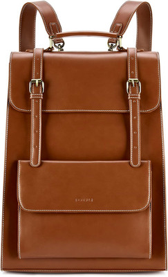 Laptop Backpack for Women PU Leather Backpack Vintage for Laptop 15.6 Inches Com