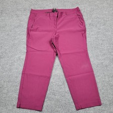 Lane Bryant Pants Womens 26 Pink Red Tech Straight Dress Stretch Workwear Active