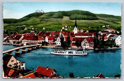 Stein am Rhein Switzerland   Hohenklingen Castle & Rhine River Scene