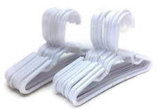 24 White Plastic Hangers 2 Dozen fits 18 Inch Dolls Clothes 18" Doll Clothing