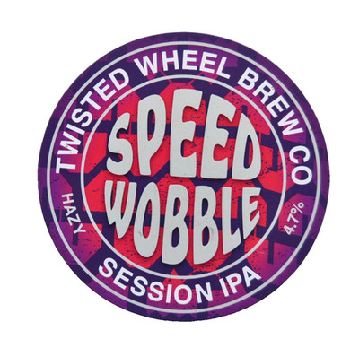TWISTED WHEEL BREW Co ''SPEED WOBBLE'' IPA PUMP CLIP - foamex TYP 2