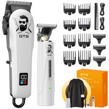 GTSPro Hair Clippers for Men, and Trimmers Set, Barber Human-white