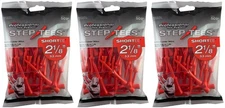 Pride PTS 50-Count Wood Step Golf Tees, Shortee 2 ⅛" (3-Pack)