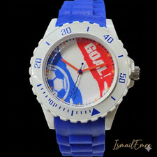 "GOAL!" Coole Kinderuhr mit Fußball-Motiv – Blau/Weiß byismailEmre